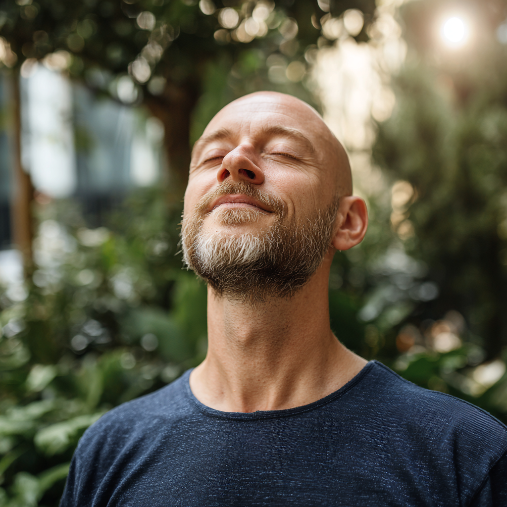 European office worker stretching at modern ergonomic workstation with laptop, showing proper posture and movement breaks